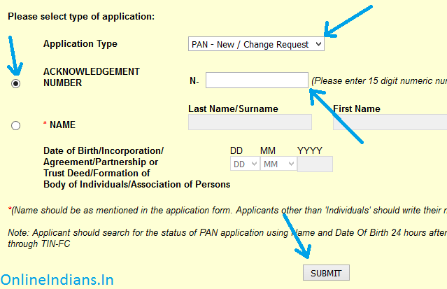 Selecting type of Application