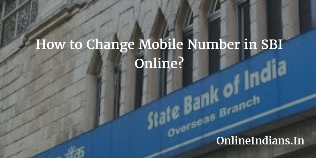 change mobile number in SBI Online