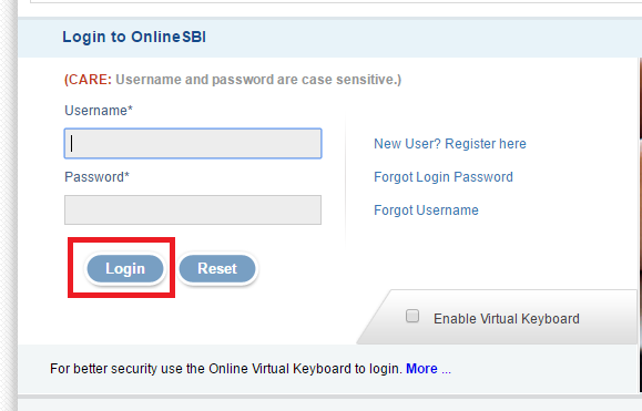 Enter Username and Password