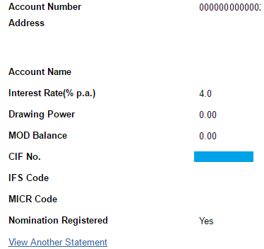 SBI Account Statement